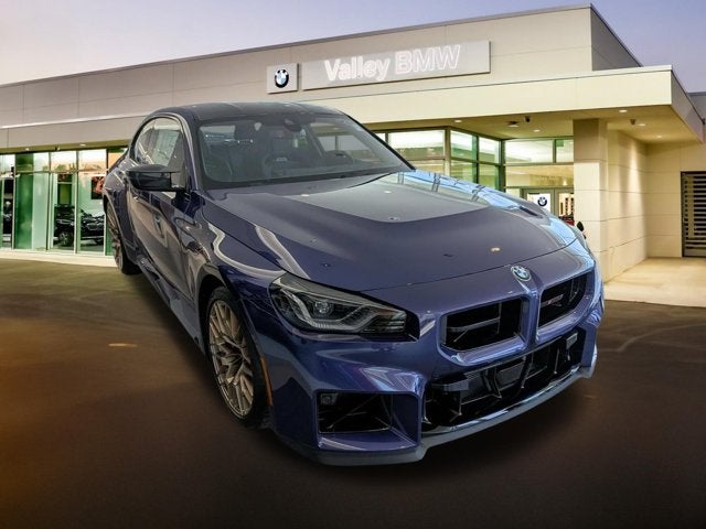 2026 BMW M2 CS in Velvet Blue — front three-quarter view