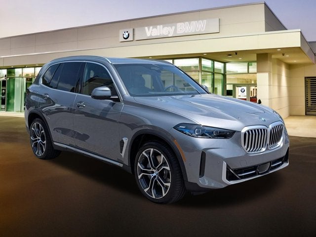 2026 BMW X5 xDrive50e in Skyscraper Grey Metallic — front three-quarter view